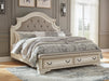 Realyn Chipped White Queen Storage Panel Bed - Gate Furniture