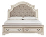 Realyn Chipped White Queen Storage Panel Bed - Gate Furniture