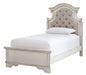 Realyn Chipped White Twin Upholstered Bed - Gate Furniture