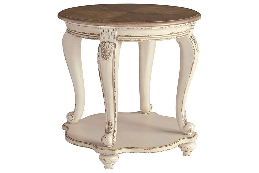 Realyn White/Brown End Table - T743-6 - Gate Furniture