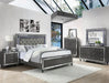 Refino Gray LED King Panel Bed - Gate Furniture