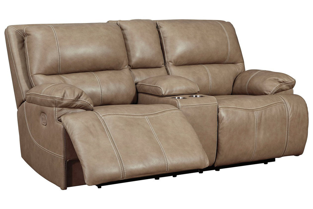 Ricmen Putty Power Reclining Loveseat with Console - U4370218 - Gate Furniture