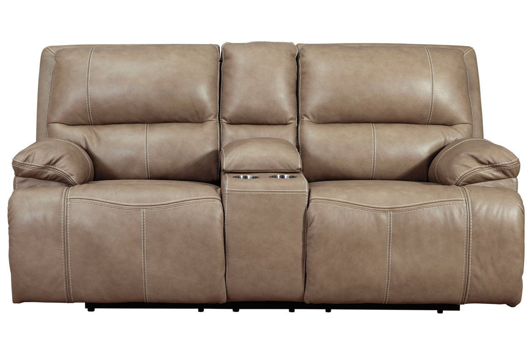 Ricmen Putty Power Reclining Loveseat with Console - U4370218 - Gate Furniture