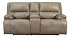 Ricmen Putty Power Reclining Loveseat with Console - U4370218 - Gate Furniture