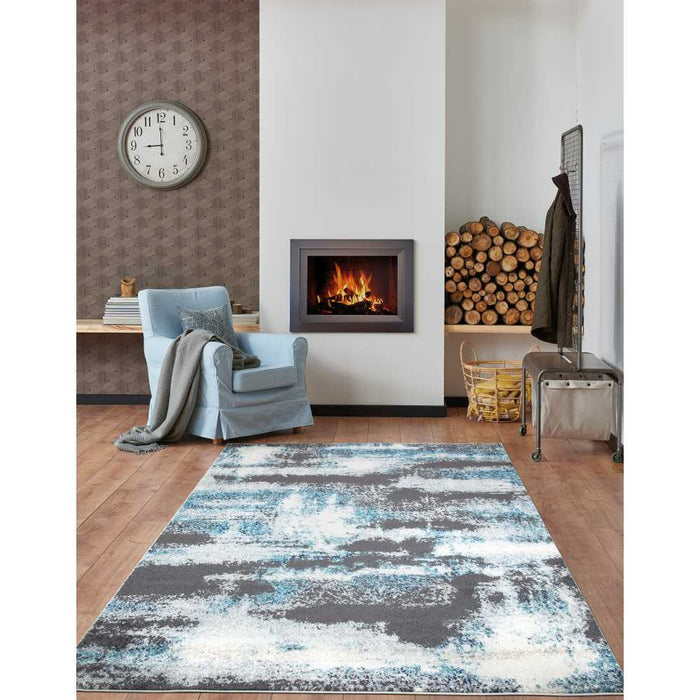 Rixos Collection Distressed Modern Abstract Design Area Rugs - Gray - 5'X7' - RIX3163-5X7 - Gate Furniture