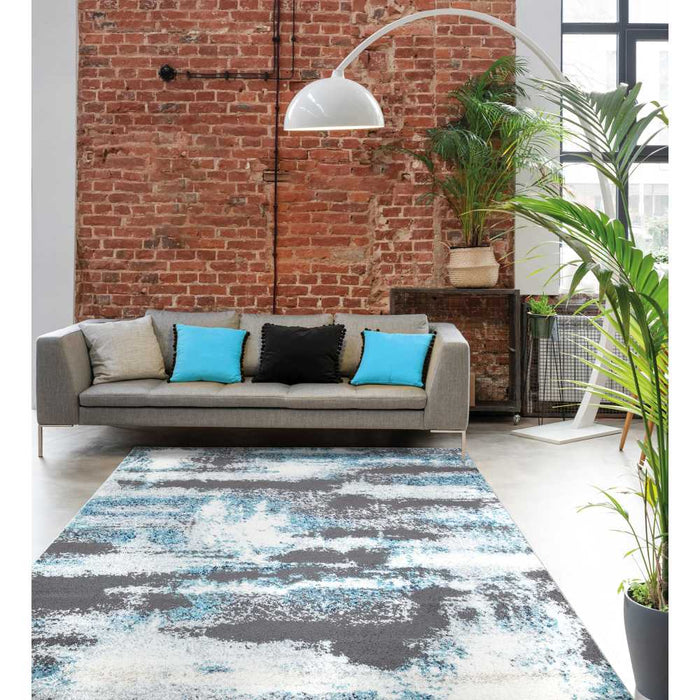 Rixos Collection Distressed Modern Abstract Design Area Rugs - Gray - 5'X7' - RIX3163-5X7 - Gate Furniture