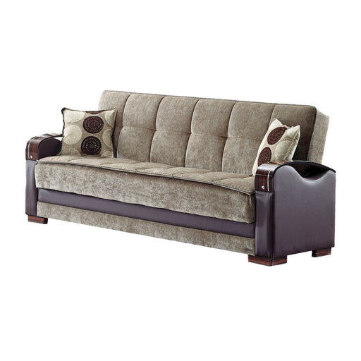 Rochester 87 in. Convertible Sleeper Sofa in Brown with Storage - SB-ROCHESTER - In Stock Furniture