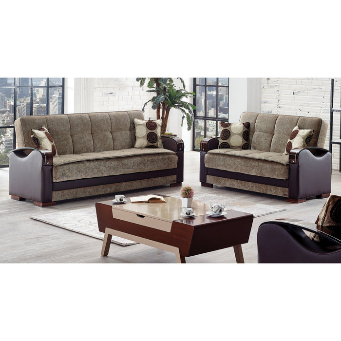 Rochester 87 in. Convertible Sleeper Sofa in Brown with Storage - SB-ROCHESTER - In Stock Furniture