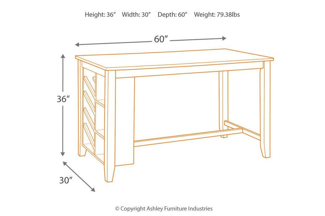 Rokane Brown Counter Height Dining Table - D397-32 - Gate Furniture