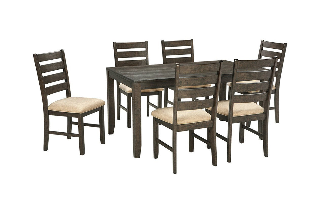 Rokane Brown Dining Table and Chairs (Set of 7) - D397-425 - Gate Furniture