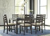 Rokane Brown Dining Table and Chairs (Set of 7) - D397-425 - Gate Furniture