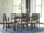 Rokane Brown Dining Table and Chairs (Set of 7) - D397-425 - Gate Furniture