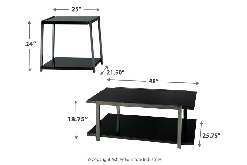 Rollynx Black Table (Set of 3) - T326-13 - Gate Furniture