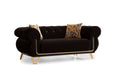 Rosy Black Velvet Sofa & Loveseat - Gate Furniture