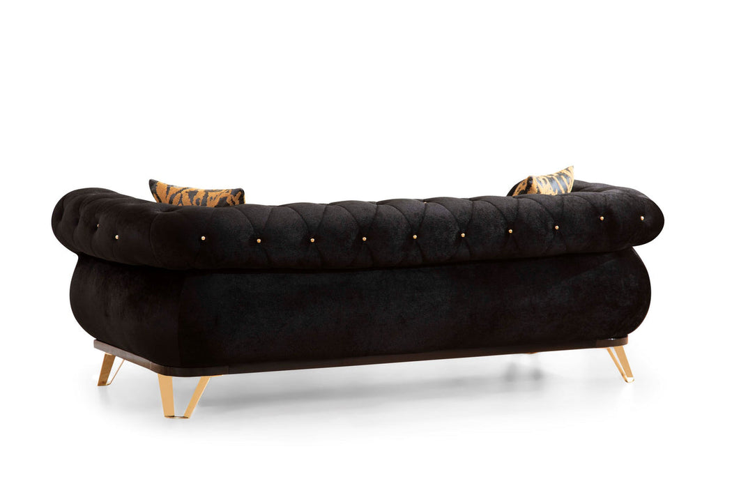 Rosy Black Velvet Sofa & Loveseat - Gate Furniture