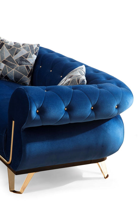 Rosy Navy Velvet Sofa & Loveseat - Gate Furniture