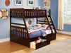 Rowe Cherry Twin/Full Bunk Bed - Gate Furniture