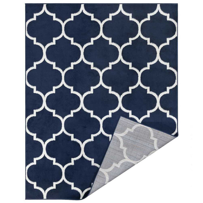 Royal Collection Contemporary Moroccan Trellis Design Area Rugs - Navy - RYL1324-5X7 - Gate Furniture