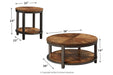 Roybeck Light Brown/Bronze Table (Set of 3) - T411-13 - Gate Furniture