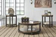 Roybeck Light Brown/Bronze Table (Set of 3) - T411-13 - Gate Furniture