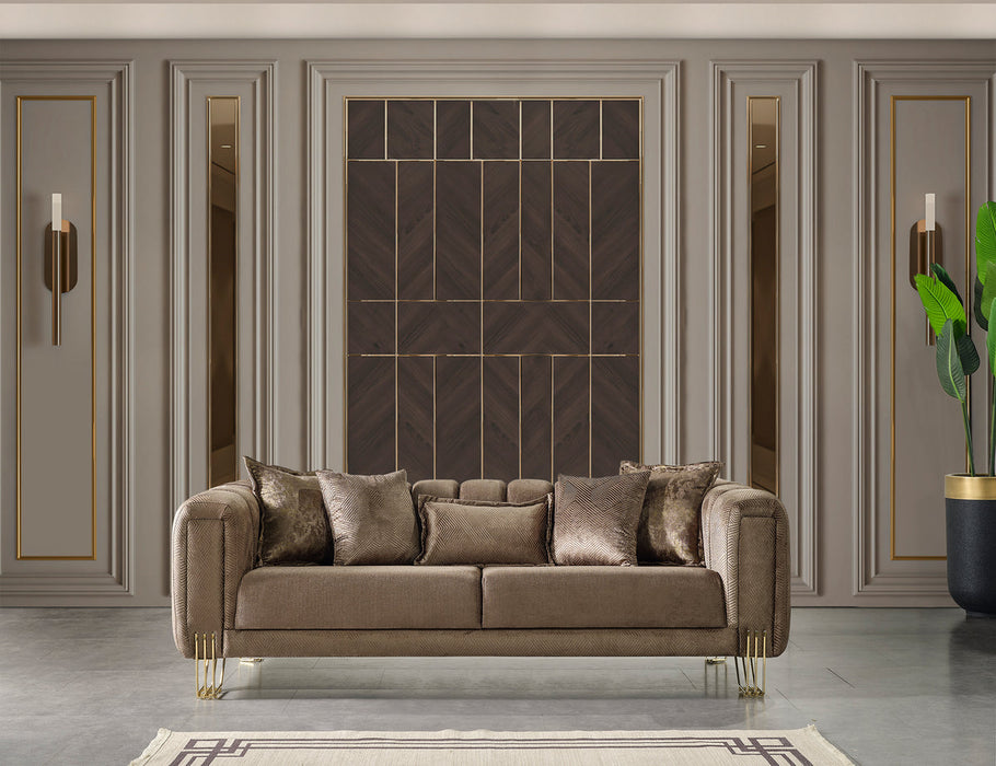 Santana Coffee Velvet Sofa & Loveseat - Gate Furniture