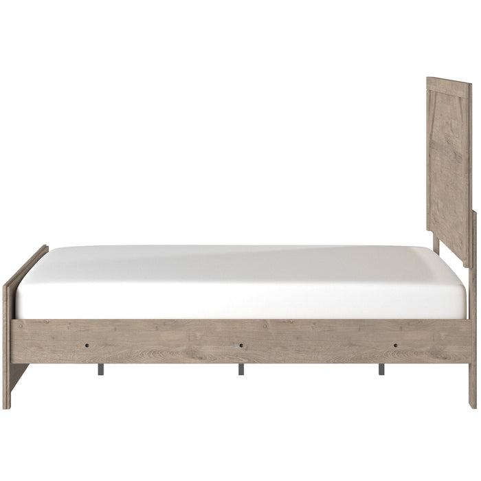 Senniberg Light Brown-White Full Panel Bed - Gate Furniture