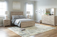 Senniberg Light Brown-White Full Panel Bed - Gate Furniture