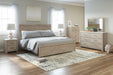 Senniberg Light Brown-White King Panel Bed - Gate Furniture