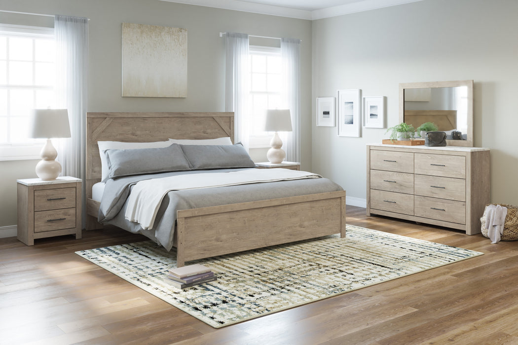 Senniberg Light Brown-White Panel Bedroom Set - Gate Furniture