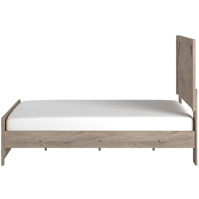 Senniberg Light Brown-White Queen Panel Bed - Gate Furniture