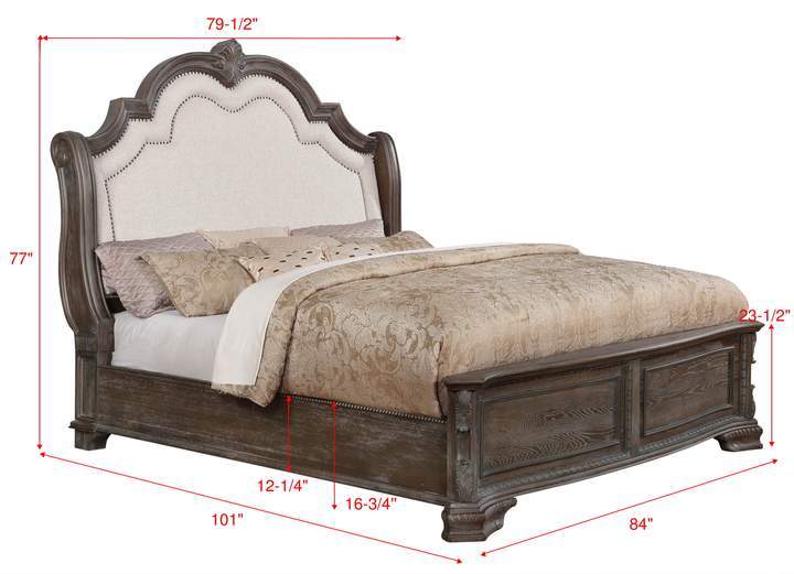 Sheffield Antique Gray King Panel Bed - Gate Furniture