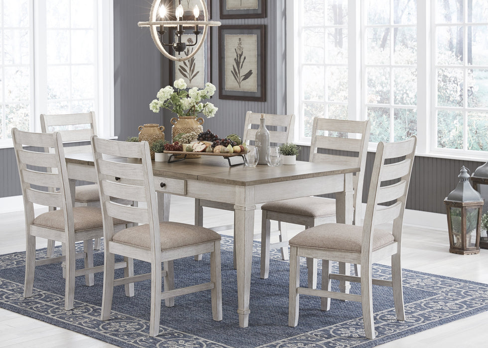 Skempton White-Light Brown Dining Room Set - Gate Furniture