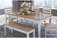 Skempton White/Light Brown Dining Table - D394-25 - Gate Furniture