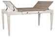 Skempton White/Light Brown Dining Table - D394-25 - Gate Furniture