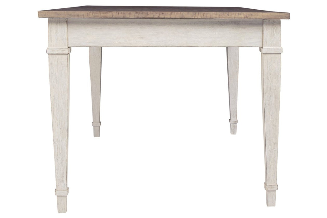 Skempton White/Light Brown Dining Table - D394-25 - Gate Furniture