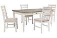 Skempton White/Light Brown Dining Table - D394-25 - Gate Furniture