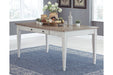 Skempton White/Light Brown Dining Table - D394-25 - Gate Furniture