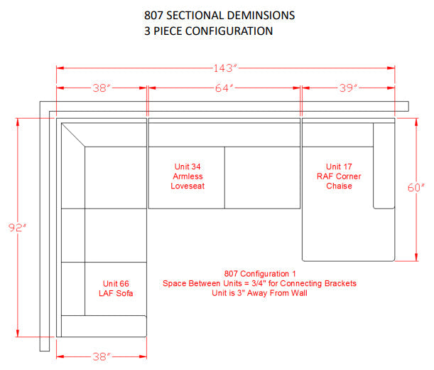 [SPECIAL] Ballinasloe Smoke RAF Sectional - Gate Furniture