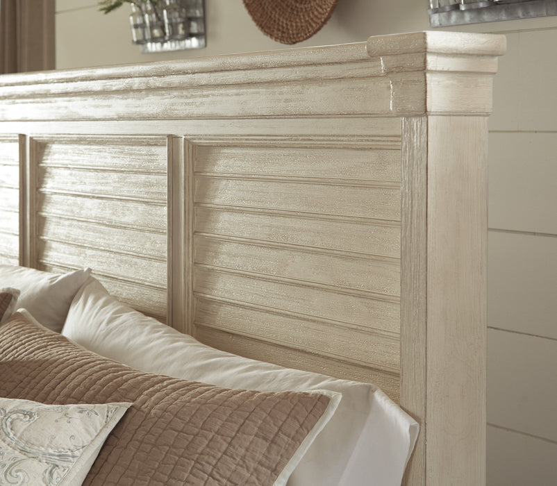 [SPECIAL] Bolanburg Antique White Louvered Panel Bedroom Set - Gate Furniture