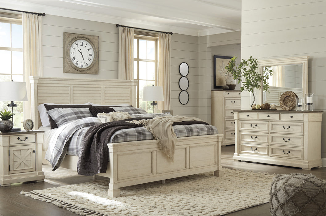 [SPECIAL] Bolanburg Antique White Louvered Panel Bedroom Set - Gate Furniture