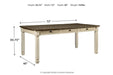 [SPECIAL] Bolanburg Two-tone Dining Table - D647-25 - Gate Furniture