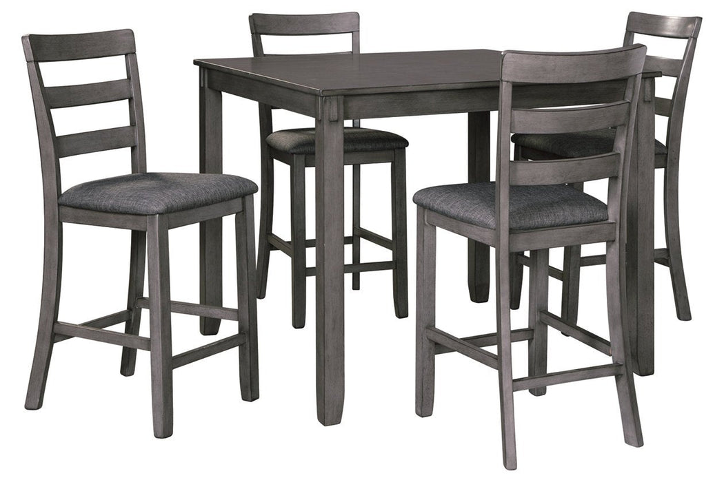 [SPECIAL] Bridson Gray Counter Height Dining Table and Bar Stools (Set of 5) - D383-223 - Gate Furniture