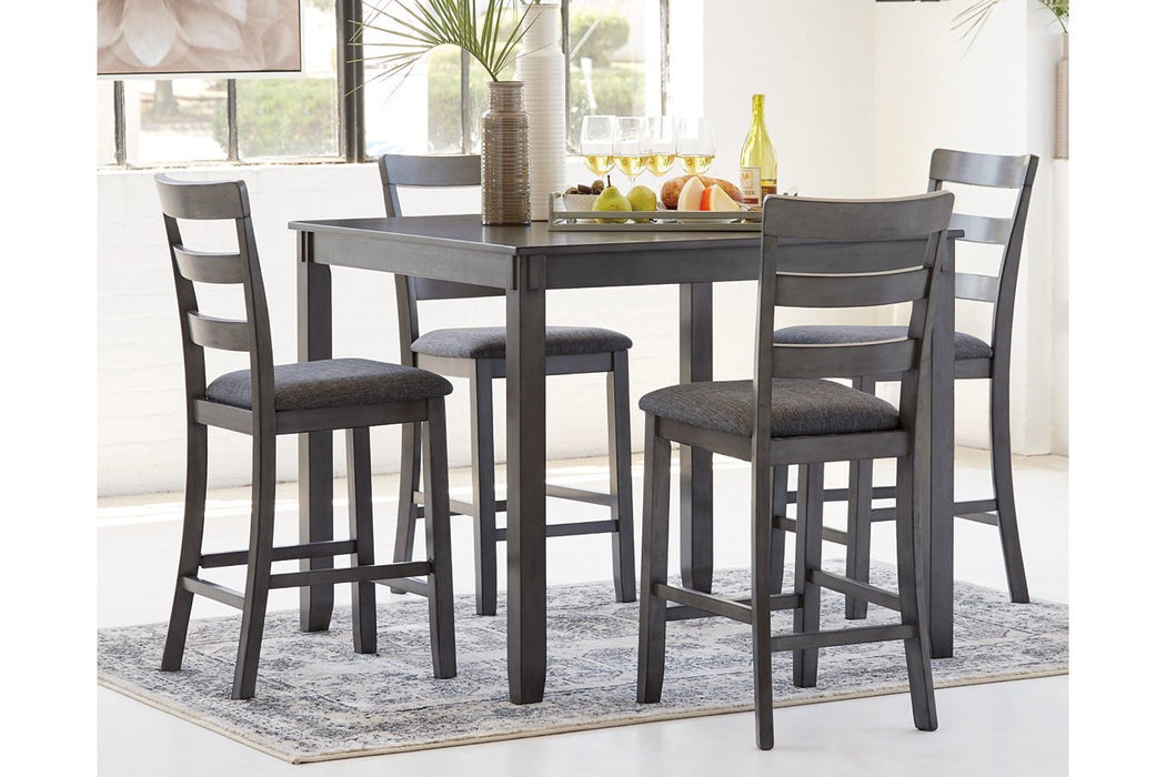 [SPECIAL] Bridson Gray Counter Height Dining Table and Bar Stools (Set of 5) - D383-223 - Gate Furniture