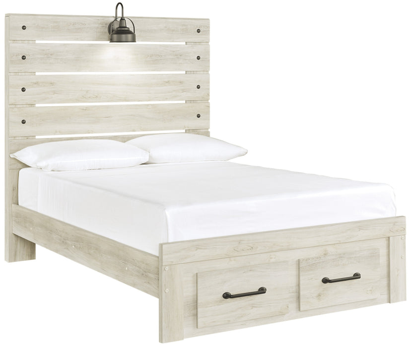 [SPECIAL] Cambeck Whitewash Full Footboard Storage Bed - Gate Furniture