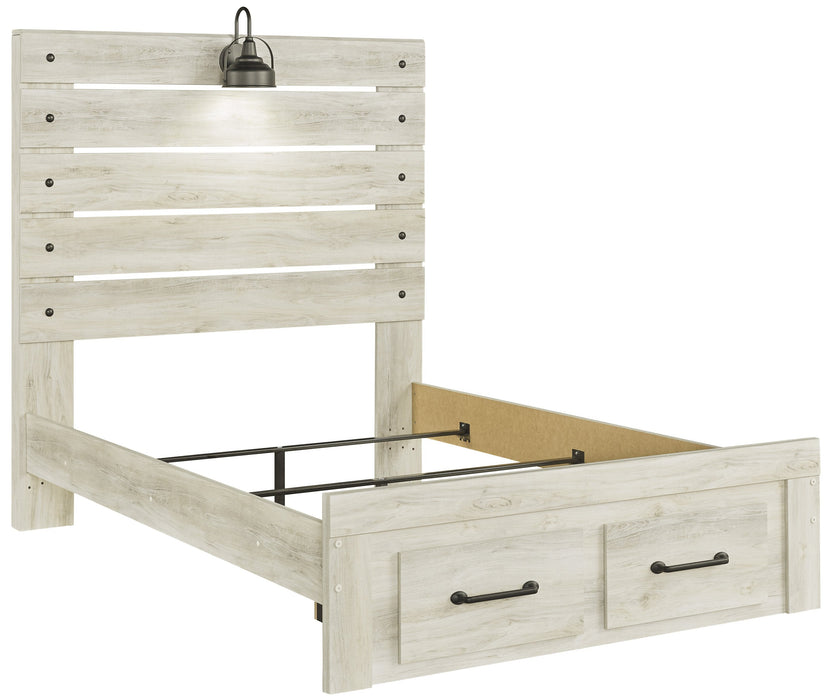 [SPECIAL] Cambeck Whitewash Full Footboard Storage Bed - Gate Furniture