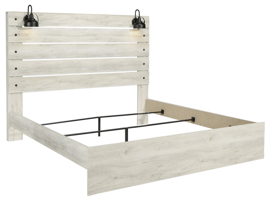 [SPECIAL] Cambeck Whitewash King Panel Bed - Gate Furniture