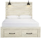[SPECIAL] Cambeck Whitewash Queen Footboard Storage Bed - Gate Furniture