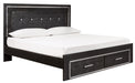 [SPECIAL] Kaydell Black LED King Footboard Storage Platform Bed - Gate Furniture