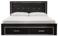 [SPECIAL] Kaydell Black LED King Footboard Storage Platform Bed - Gate Furniture