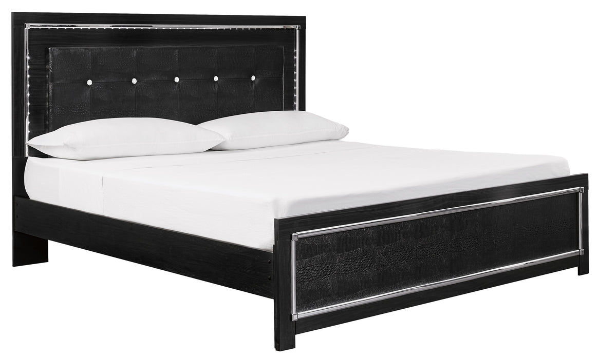 [SPECIAL] Kaydell Black LED King Platform Bed - Gate Furniture